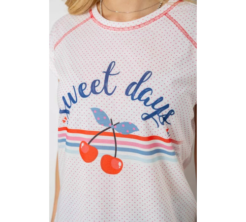 Женская пижама с принтом, цвет молочный, 243R6004-1