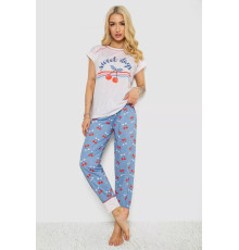 Женская пижама с принтом, цвет молочный, 243R6004-1