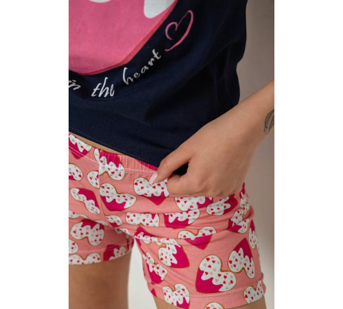 Женская пижама с принтом, цвет синий, 243R24517