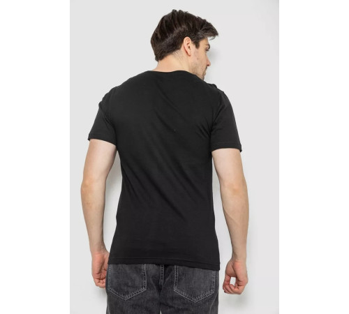 Футболка мужская однотонная базовая, цвет черный, 244R2408