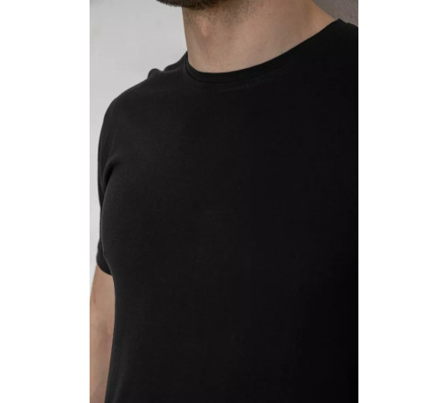 Футболка мужская однотонная базовая, цвет черный, 244R2408