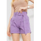 Шорти жіночі з ременем та манжетом, колір світло-фіолетовий, 214R8818
