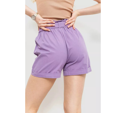 Шорти жіночі з ременем та манжетом, колір світло-фіолетовий, 214R8818