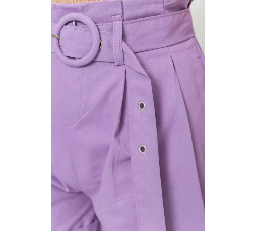 Шорти жіночі з ременем та манжетом, колір світло-фіолетовий, 214R8818