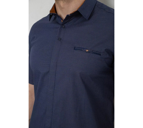 Рубашка мужская с принтом, цвет синий, 214R7130-1.