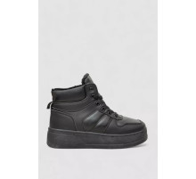 Кроссовки женские зимние на меху, цвет черный, 248RQT12