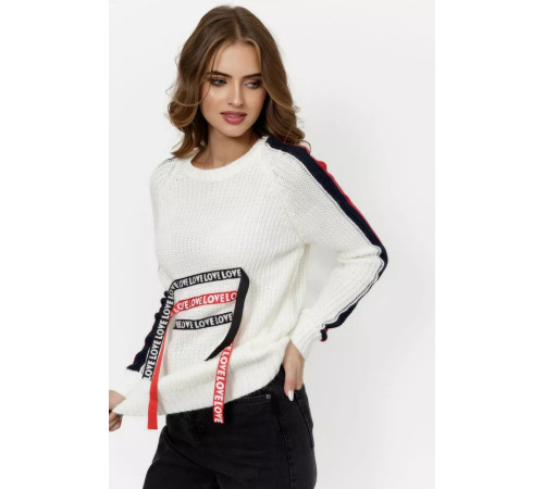 Свитер женский вязаный, цвет белый, 167R1007
