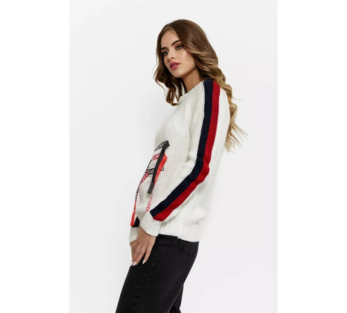 Свитер женский вязаный, цвет белый, 167R1007