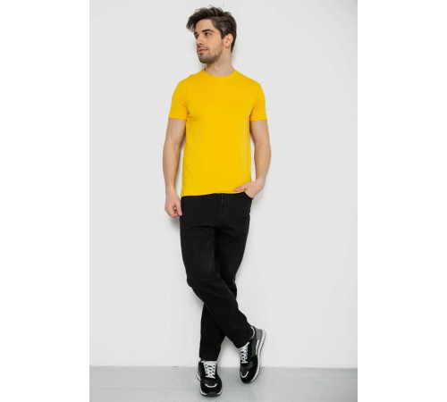 Футболка мужская однотонная базовая, цвет желтый, 244R2407.