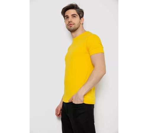 Футболка мужская однотонная базовая, цвет желтый, 244R2407.