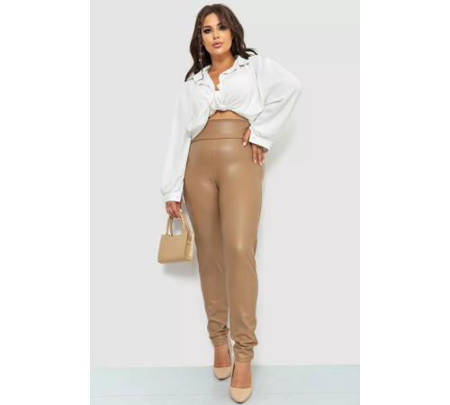 Лосіни на флісі батал, колір темно-бежевий, 102R271-1