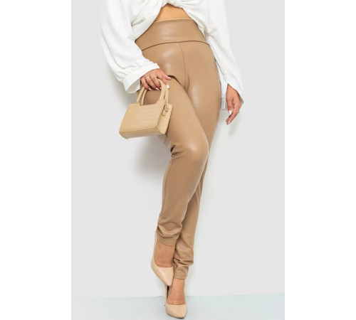 Лосіни на флісі батал, колір темно-бежевий, 102R271-1
