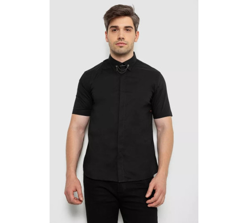 Сорочка чоловіча однотонна, колір чорний, 214R6917