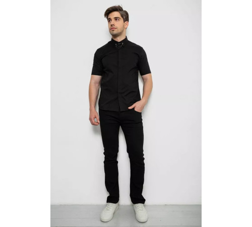 Сорочка чоловіча однотонна, колір чорний, 214R6917