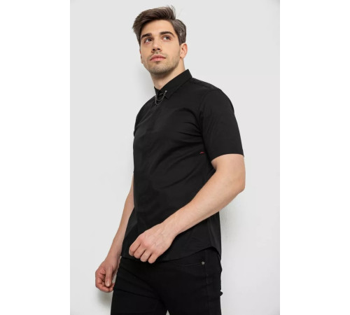Сорочка чоловіча однотонна, колір чорний, 214R6917