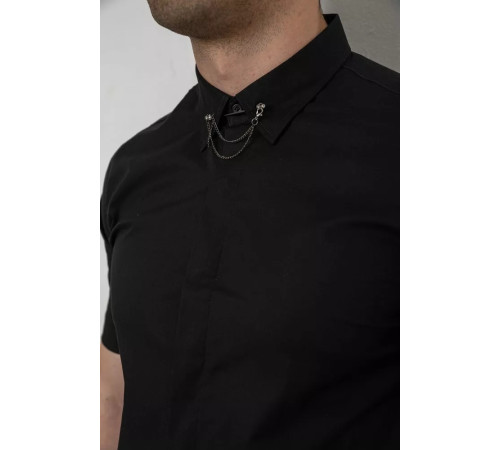 Сорочка чоловіча однотонна, колір чорний, 214R6917