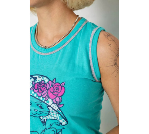 Пижама женская, цвет бирюзовый, 243R03676