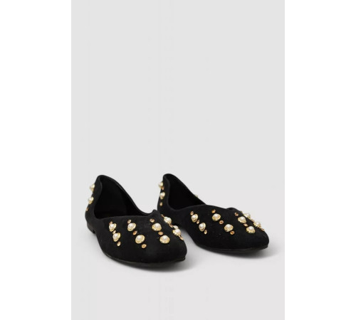 Балетки жіночі замша, колір чорний, 248R9005