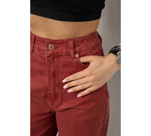Джинси жіночі, колір бордовий, 182R2452