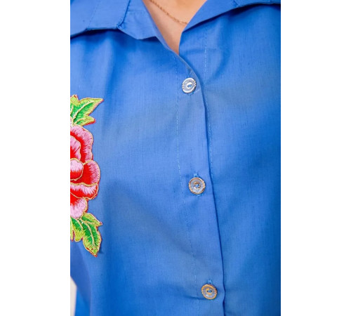 Жіноча сорочка без рукавів, кольору джинс с вишивкою, 172R205