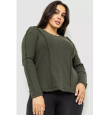 Женский лонгслив в рубчик, цвет хаки, 102R325-1.