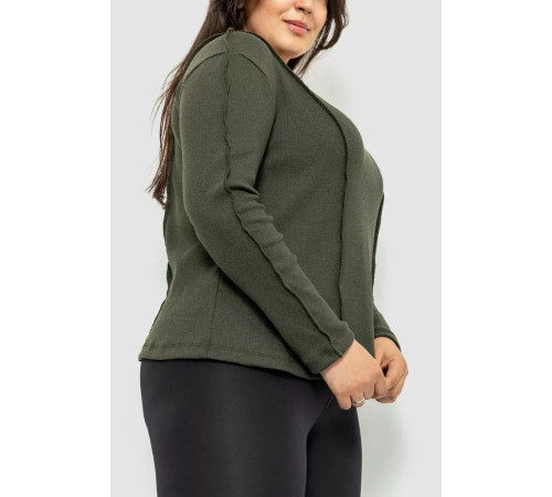 Женский лонгслив в рубчик, цвет хаки, 102R325-1.