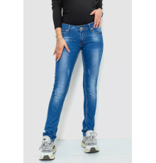 Джинси жіночі з потертостями, колір синій, 244RKL3304