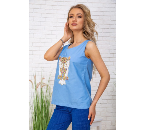 Бавовняна майка, блакитного кольору з пайєтками, 172R203