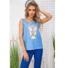 Бавовняна майка, блакитного кольору з пайєтками, 172R203