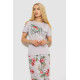 Піжама жіноча з принтом, колір світло-бузковий, 243R2038-C