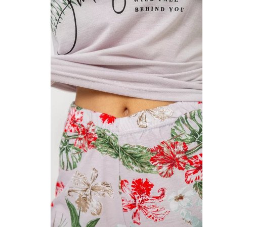 Піжама жіноча з принтом, колір світло-бузковий, 243R2038-C