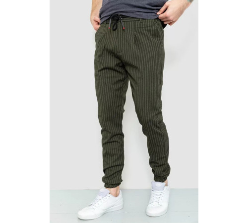 Мужские брюки в полоску, цвет хаки, 157R2003
