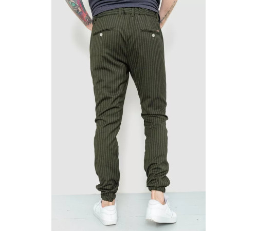 Мужские брюки в полоску, цвет хаки, 157R2003