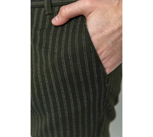 Мужские брюки в полоску, цвет хаки, 157R2003
