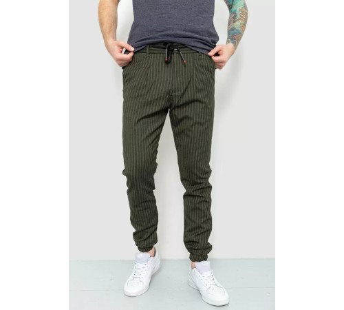 Мужские брюки в полоску, цвет хаки, 157R2003