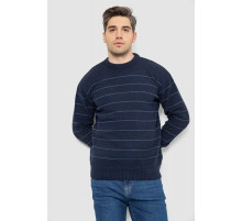 Светр чоловічий в смужку, колір темно-синій, 161R1057