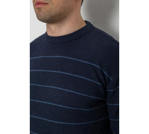 Светр чоловічий в смужку, колір темно-синій, 161R1057