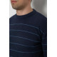 Светр чоловічий в смужку, колір темно-синій, 161R1057