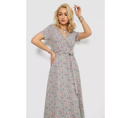 Сарафан с цветочным принтом на запах, цвет разноцветный, 241R185.