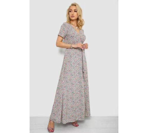 Сарафан с цветочным принтом на запах, цвет разноцветный, 241R185.