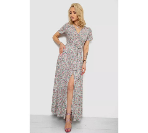 Сарафан с цветочным принтом на запах, цвет разноцветный, 241R185.