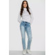 Джинсы женские с лампами, цвет голубой, 247R1547
