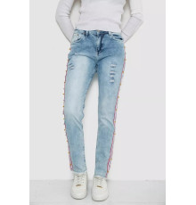 Джинсы женские с лампами, цвет голубой, 247R1547