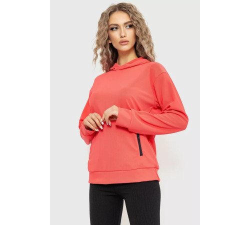 Худі жіночий з капюшоном, колір кораловий, 182R8030