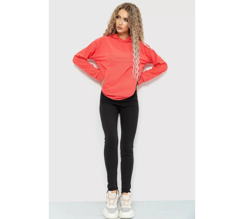 Худі жіночий з капюшоном, колір кораловий, 182R8030