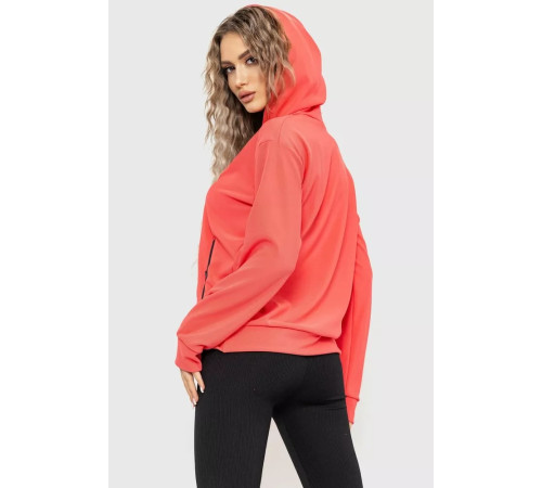 Худі жіночий з капюшоном, колір кораловий, 182R8030