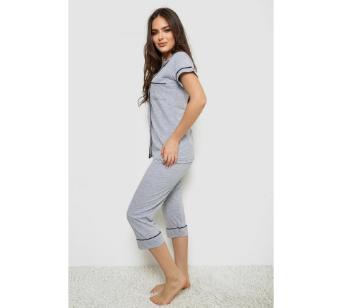 Женская пижама с принтом, цвет серый, 243R19006.