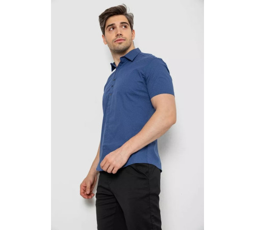 Рубашка мужская с принтом, цвет джинс, 214R7014