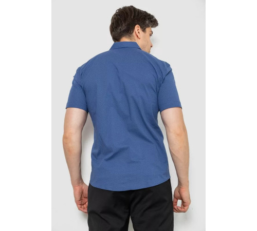 Рубашка мужская с принтом, цвет джинс, 214R7014