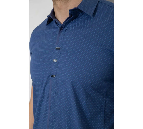 Рубашка мужская с принтом, цвет джинс, 214R7014